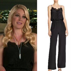 Cami NYC Rosalie Lace-Trimmed Silk Jumpsuit in Black Small